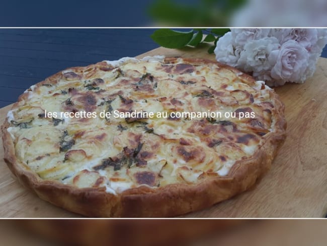 Tarte aux pommes de terre et à la crème fraîche (sans oeuf)