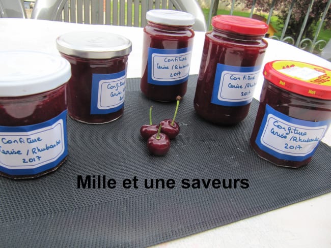 Confiture rhubarbe et cerises