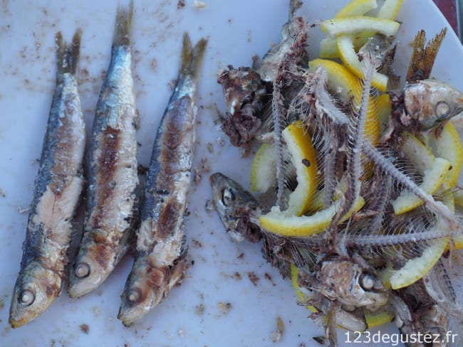 Sardines marinées grillées à la plancha