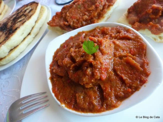 Zaalouk, caviar d’aubergines et poivrons marocains