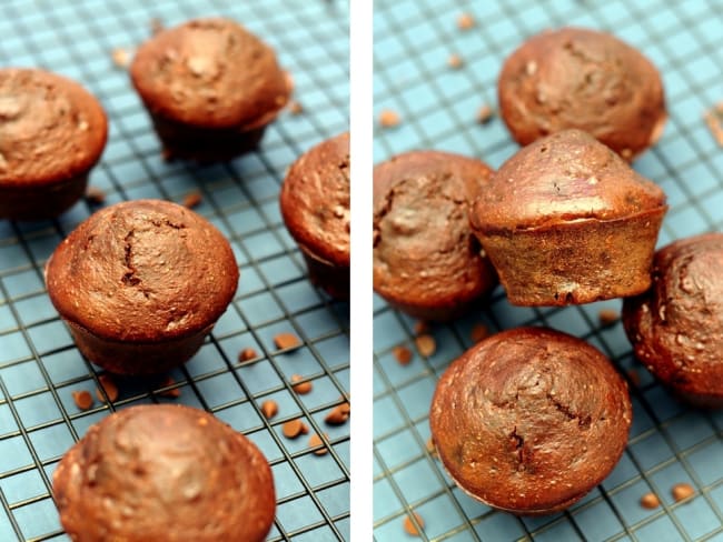 Muffins au chocolat, sans matière grasse ajoutée