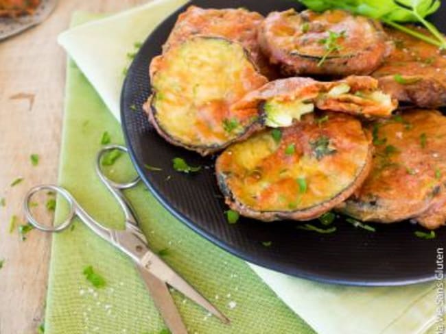 Beignets d’aubergine vegan et sans gluten