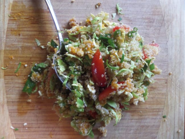 Salade a la courge butternut, quinoa et choux de bruxelles