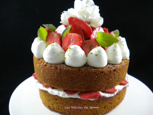 Le superbe Victoria sponge cake aux fraises