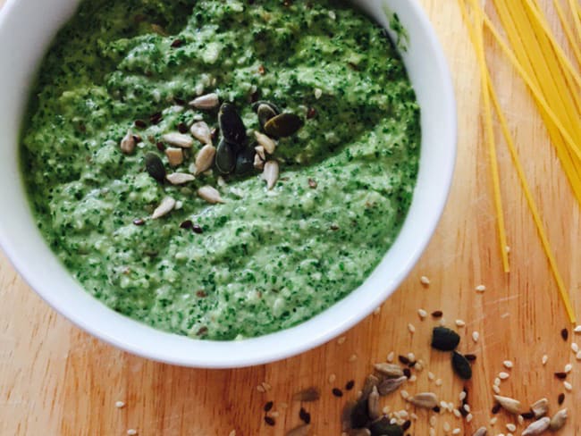 Pesto de chou kalé et courgettes