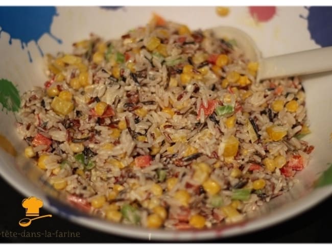 Salade de riz sauvage aux petits légumes