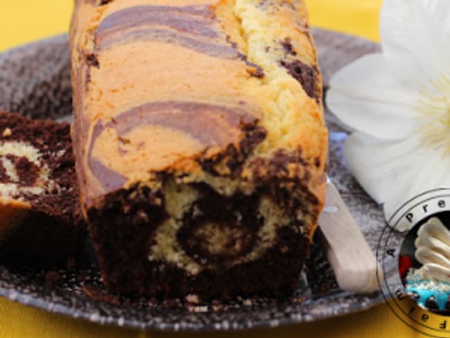 Cake marbré amandes chocolat en vidéo