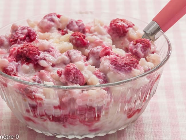 Riz au lait aux framboises