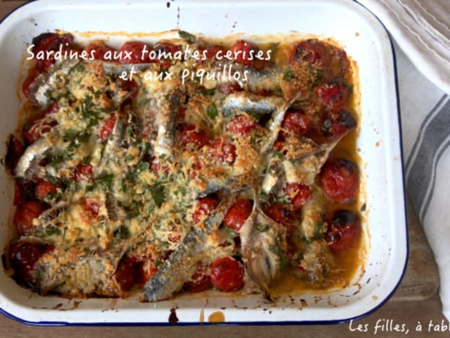 Sardines aux tomates cerises et aux piquillos