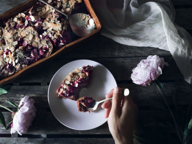 Gratin de quatre-quart, framboises et coco végétarien, IG moyen