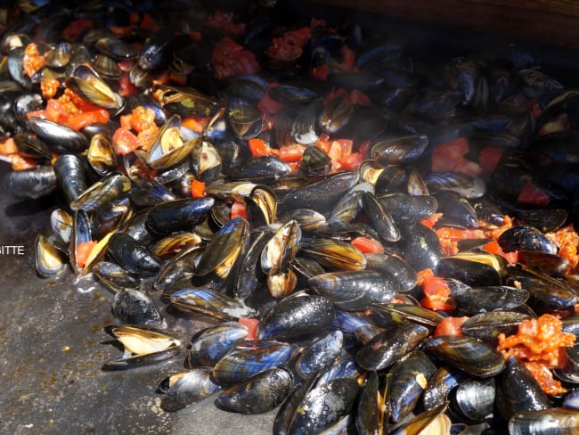 Moules à la plancha avec une sauce Chorizo