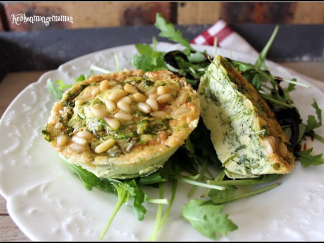 Flan à la roquette et parmesan