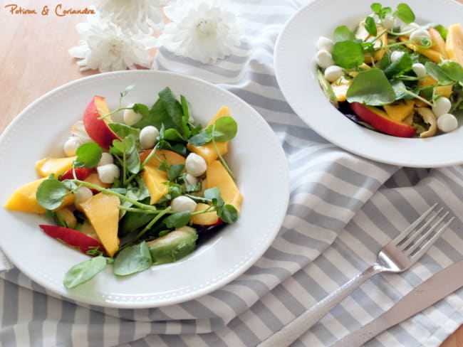 Salade de mangue, nectarine et avocat