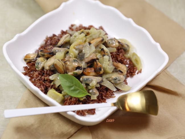 Fricassée de moules au fenouil et riz rouge de Camargue