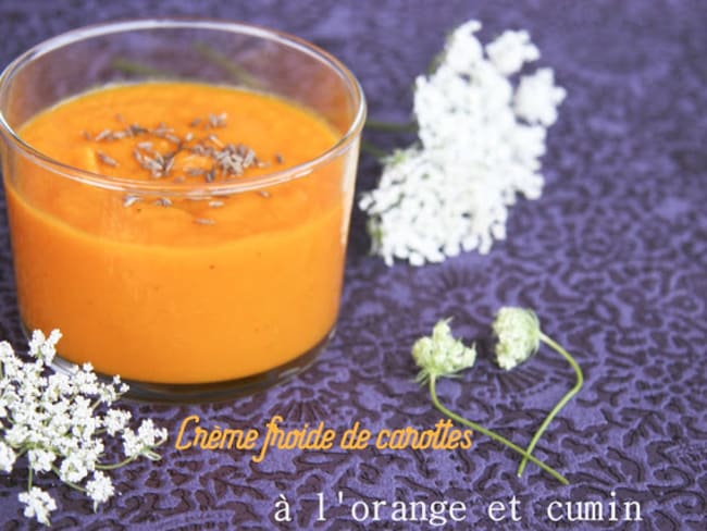 Crème froide de carottes à l'orange et au cumin