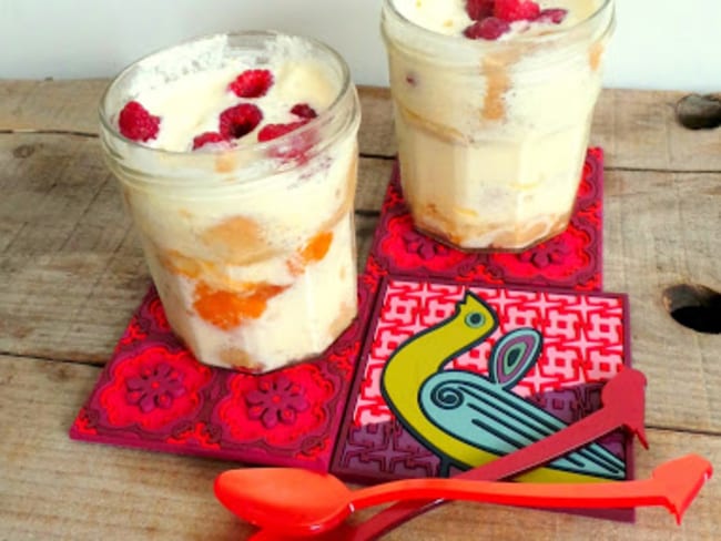 Tiramisu abricots framboises