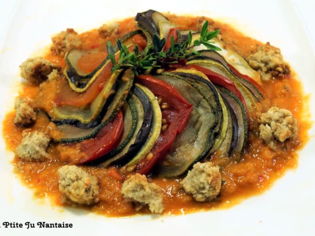 La fameuse Ratatouille de « Rémy », crumble de fromage de chèvre