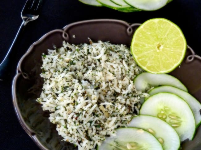 Riz bas mati fraîcheur aux herbes, crème de coco et au citron vert