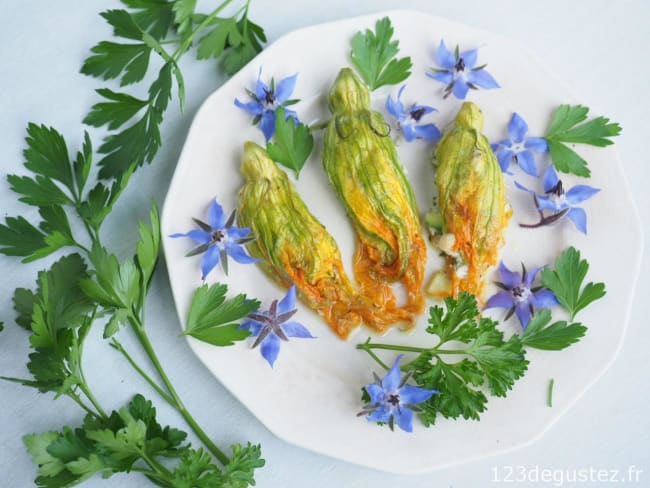 Fleurs de courgettes farcies au gorgonzola