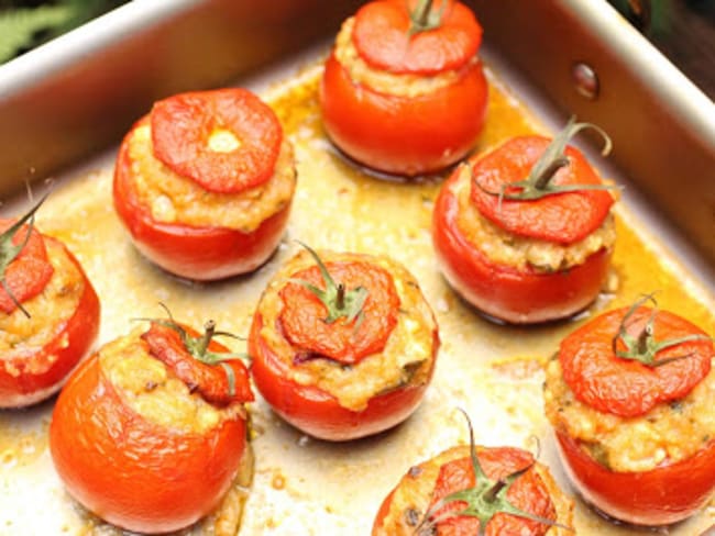 Tomates farcies au boulghour fermenté