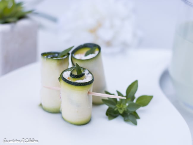 Roulés de courgette au chèvre recette apéritive