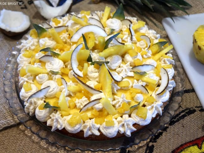 Fantastik exotik noix de coco, citron, mangue et ananas