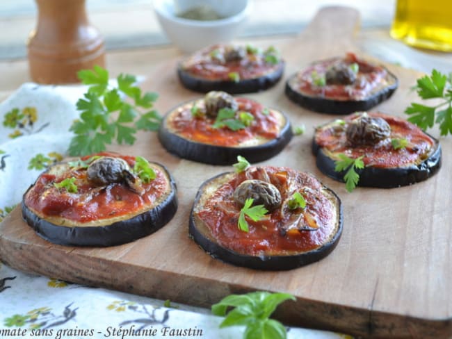 Mini pizz'aubergines apéritives