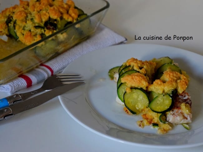 Crumble salé de cabillaud et de courgettes 