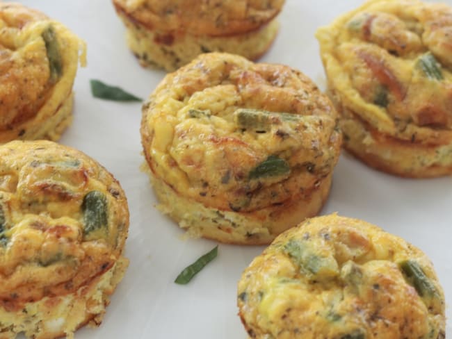 Mini frittata aux asperges et tomates 