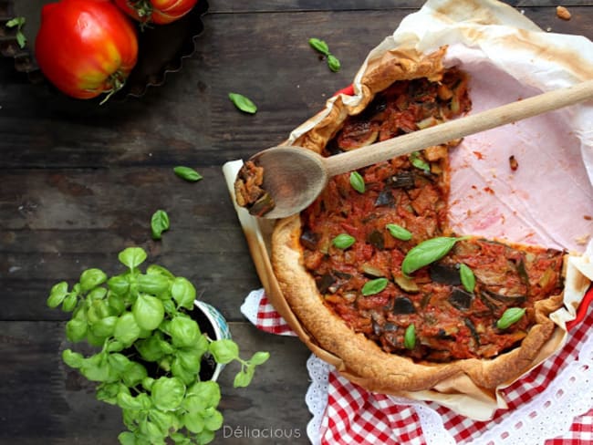 Tarte tomate, courgette et aubergine