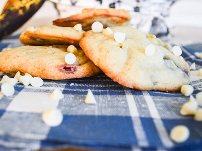 Cookies bananes, chocolat blanc et smarties