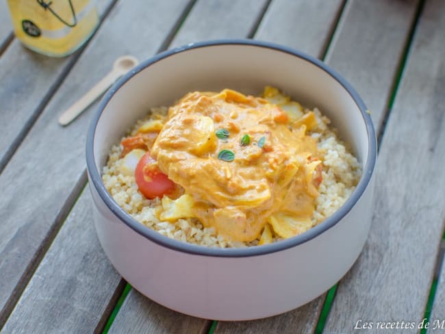 Curry de lieu jaune et boulgour, aux saveurs de l'Inde