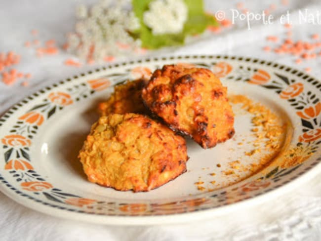 Croquettes de patates douces et lentilles corail au curry