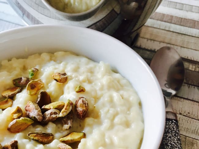 Riz au lait et pistaches caramélisées 