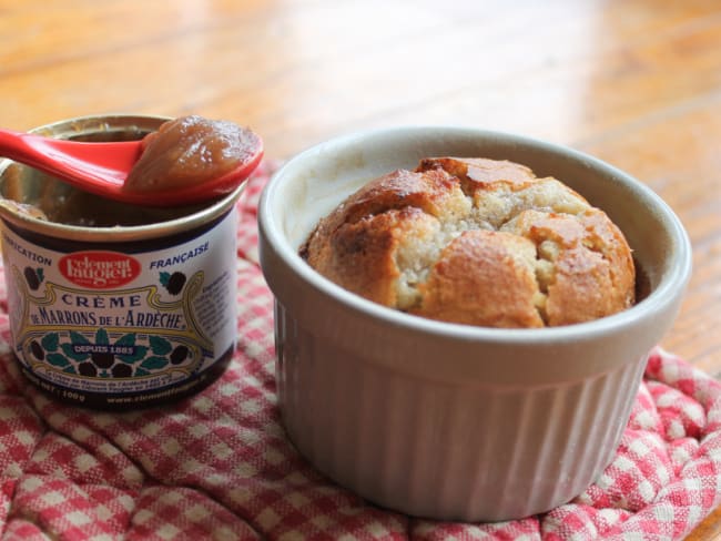 Moelleux chocolat blanc et crème de marrons – coeur coulant