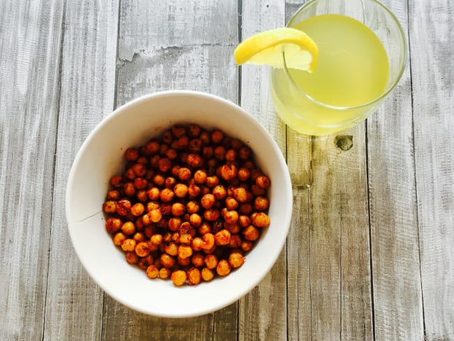 Pois chiches grillés aux épices  pour l'apéritif