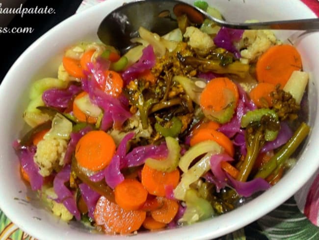 Salade aigredouce aux légumes de saison