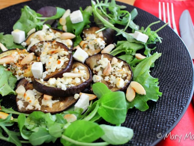 Salade d'aubergines au miel et à la féta