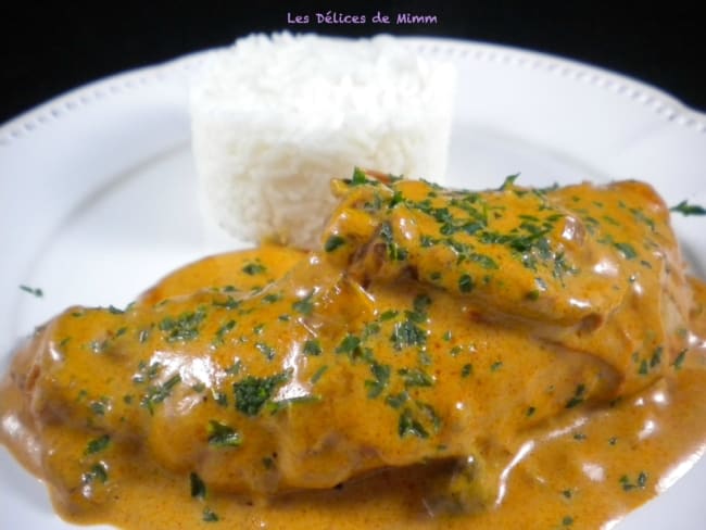 Aiguillettes de dinde, sauce crémeuse aux tomates séchées