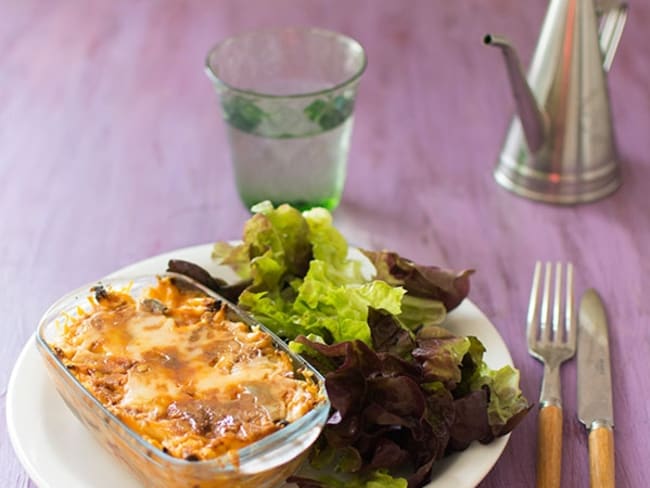 Gratin de pâtes aux légumes ratatouille