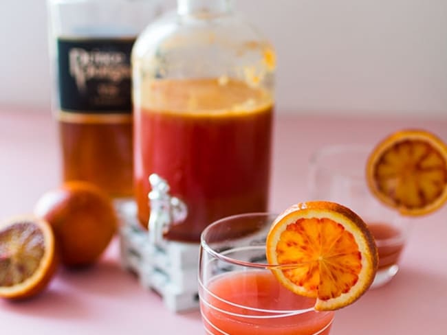 Cocktail orange sanguine et cognac