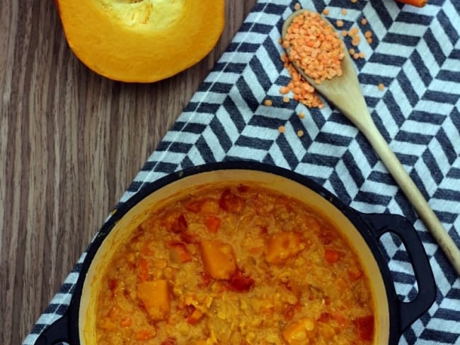 Curry de lentilles corail au potiron et carotte