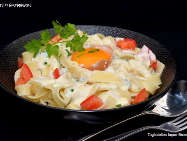 Tagliatelles gourmandes façon Bressane.