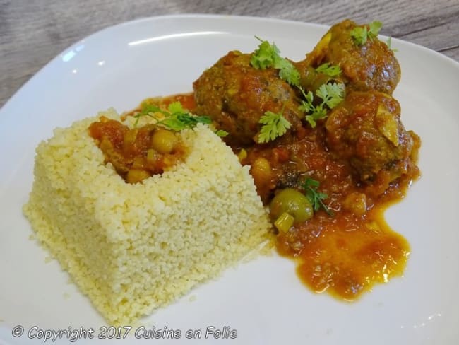 Tajine de boulettes de boeuf ou kefta aux olives