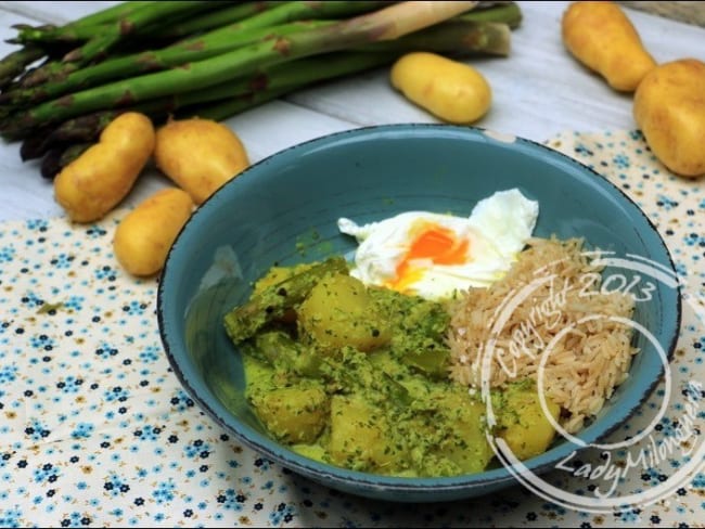 Curry vert d’asperges et pommes de terre nouvelles