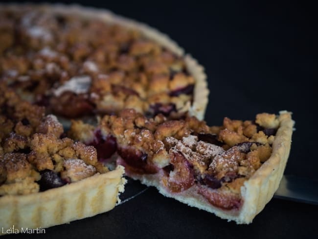 Tarte streusel aux quetsches et à la cannelle