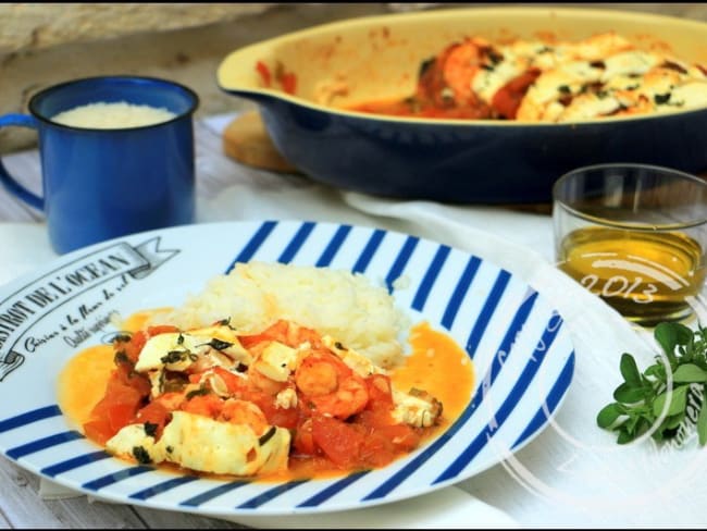 Crevettes à la tomate et à la feta