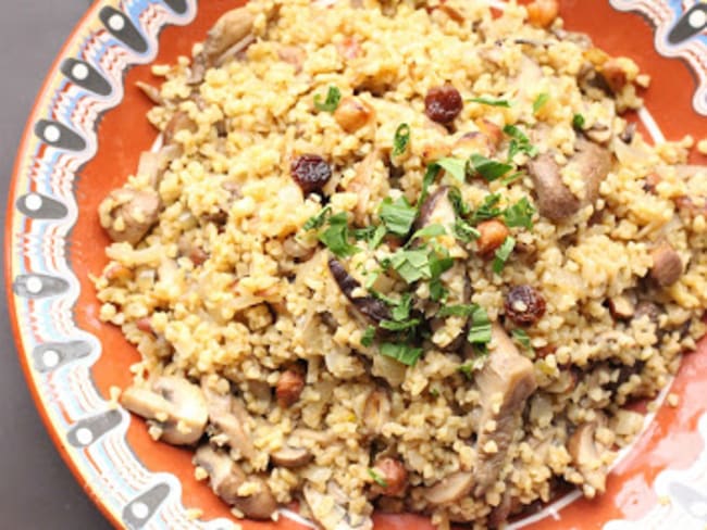 Pilaf de boulghour aux champignons