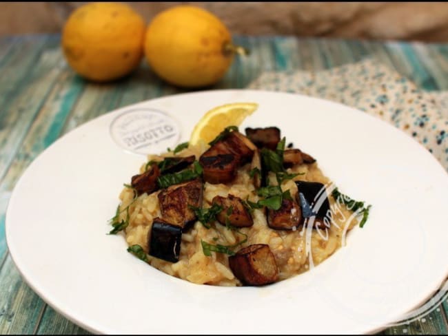 Risotto aux aubergines, citron et basilic de Yotam Ottolenghi