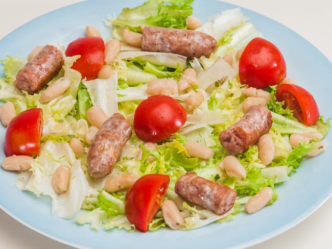 Salade de mogettes aux saucisses au muscadet